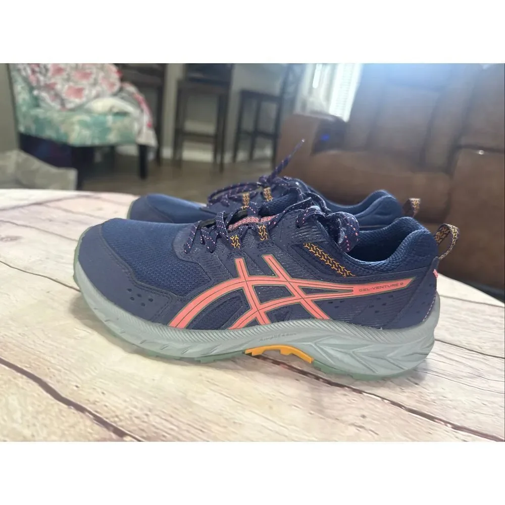 Asics Gel Ventura 9 Trail Running Shoes Blue Athletic Gorpcore Women's 8 Wide